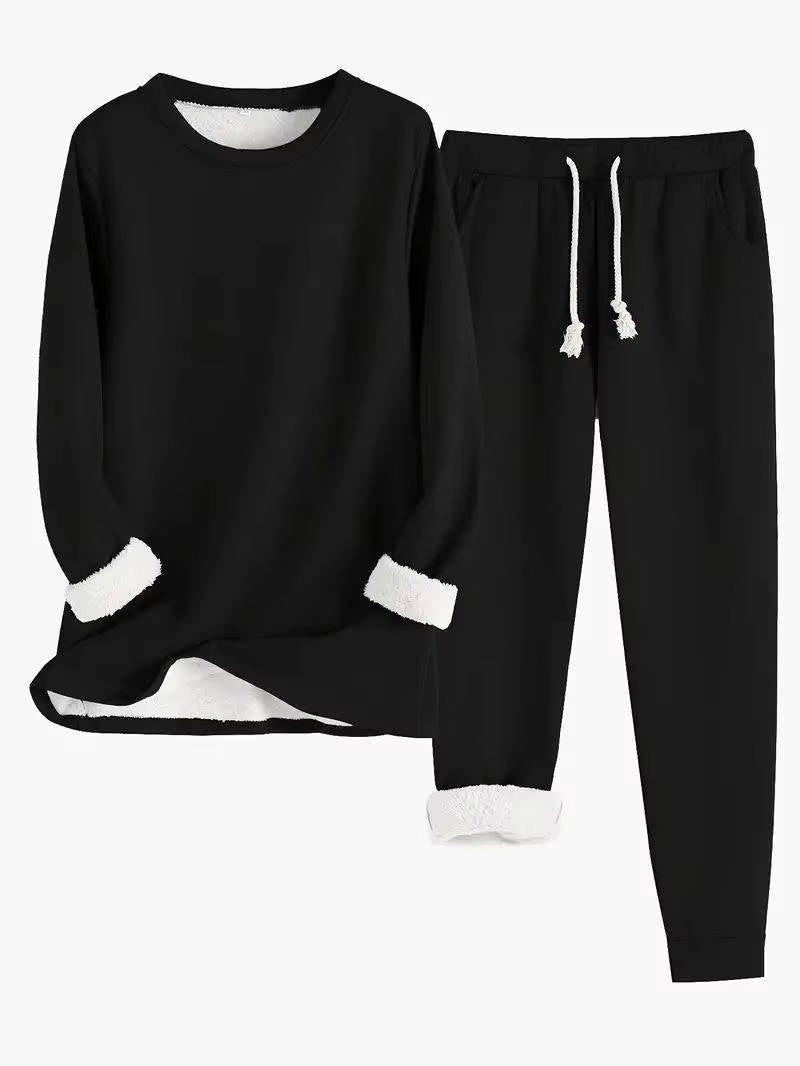 Women's Lined Sweatsuit Set | Contrast Trim Back