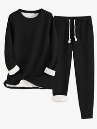Women's Lined Sweatsuit Set | Contrast Trim Back