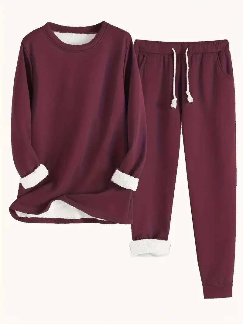 Women's Lined Sweatsuit Set | Contrast Trim Detail