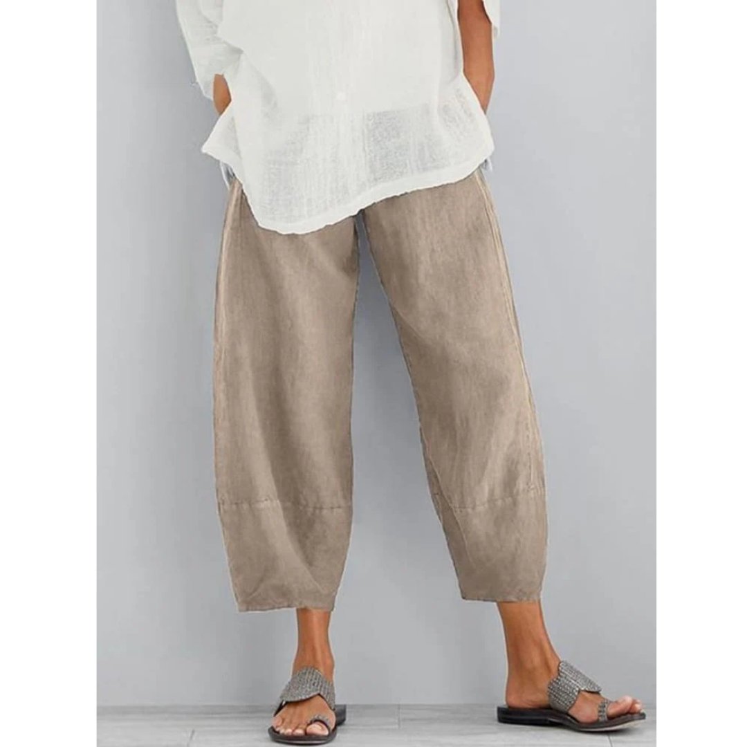 Women's Linen Leisure Pants | Balloon Tapered Relaxed Fit Hero