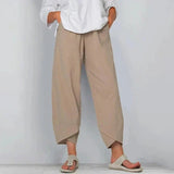 Women's Linen-Look Wide Leg Trousers