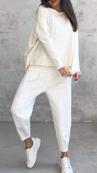 Women's Long Sleeve Top & Pants Set | Balloon Trouser Fit Front