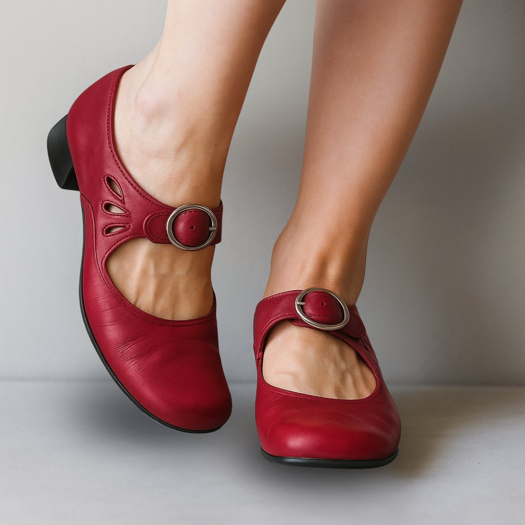 Women's Mary Jane Pumps | Leather Ankle Strap Detail