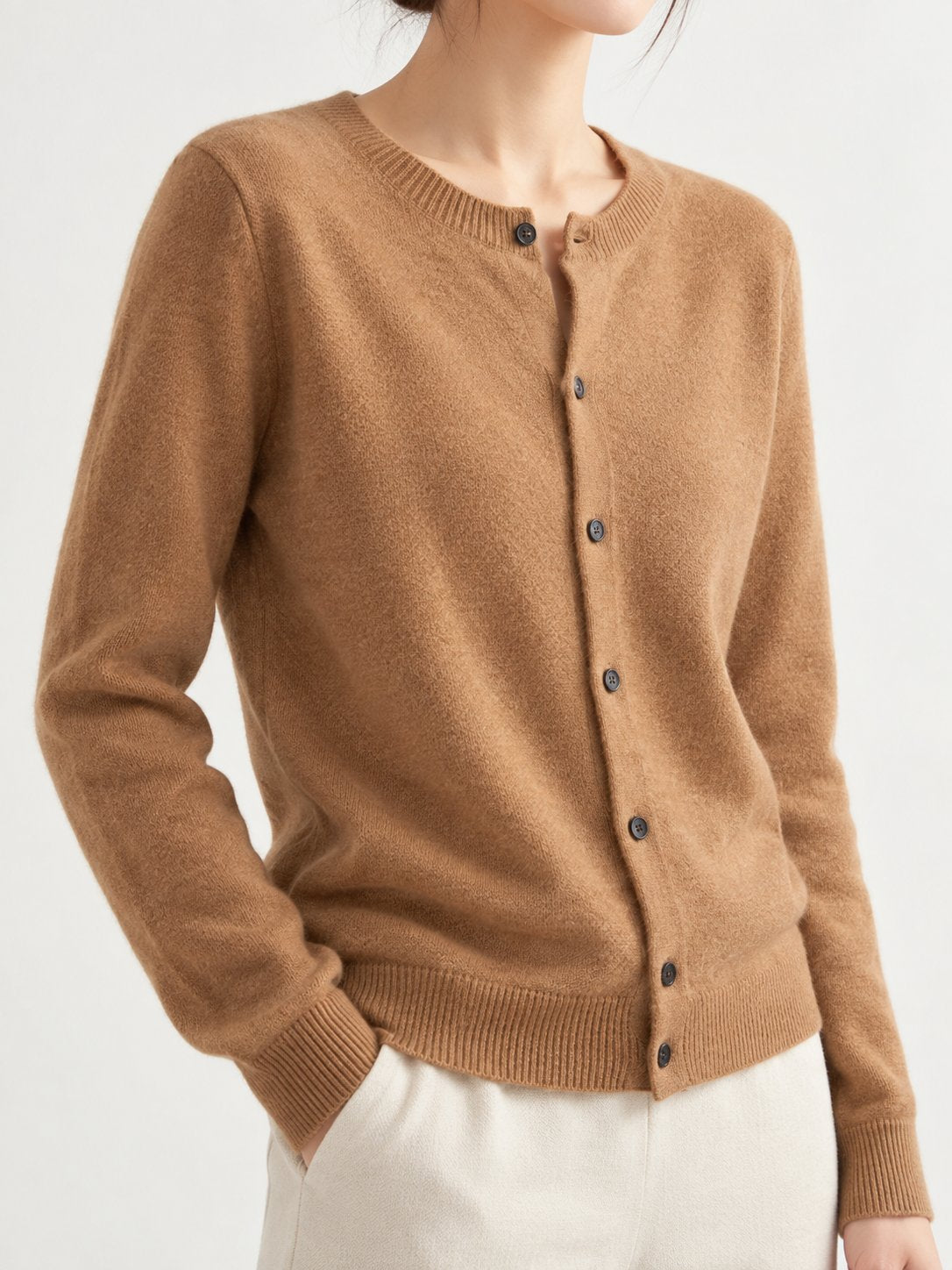 Women's Merino Wool Button Down Cardigan Sweater | Raglan Sleeve Alternate
