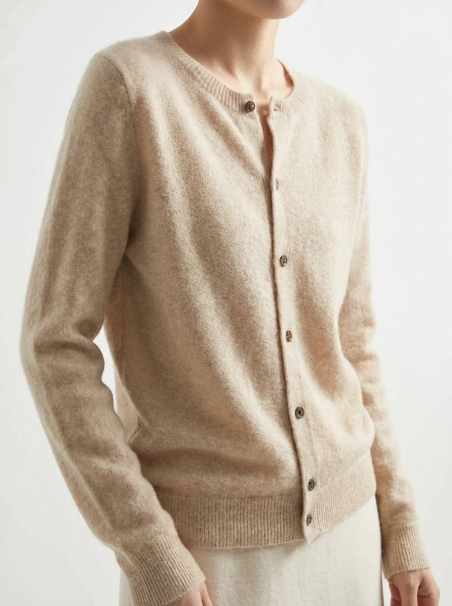 Women's Merino Wool Button Down Cardigan Sweater | Raglan Sleeve Detail
