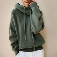 Women's Merino Wool Cowl Neck Hoodie | Relaxed Knit Layer Hero