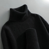Women's Merino Wool Turtleneck Sweater | Relaxed Everyday Knit Back