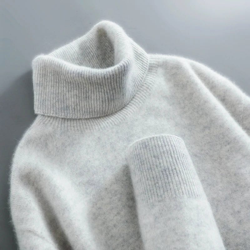 Women's Merino Wool Turtleneck Sweater | Relaxed Everyday Knit Side