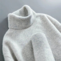 Women's Merino Wool Turtleneck Sweater | Relaxed Everyday Knit Side