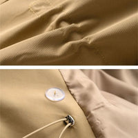 Women's Notched Lapel Trench Coat | Elasticated Waist Mid-Length Angle