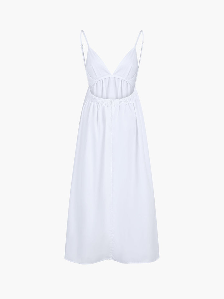 Women's Open Back Coastal Maxi Dress Close Up