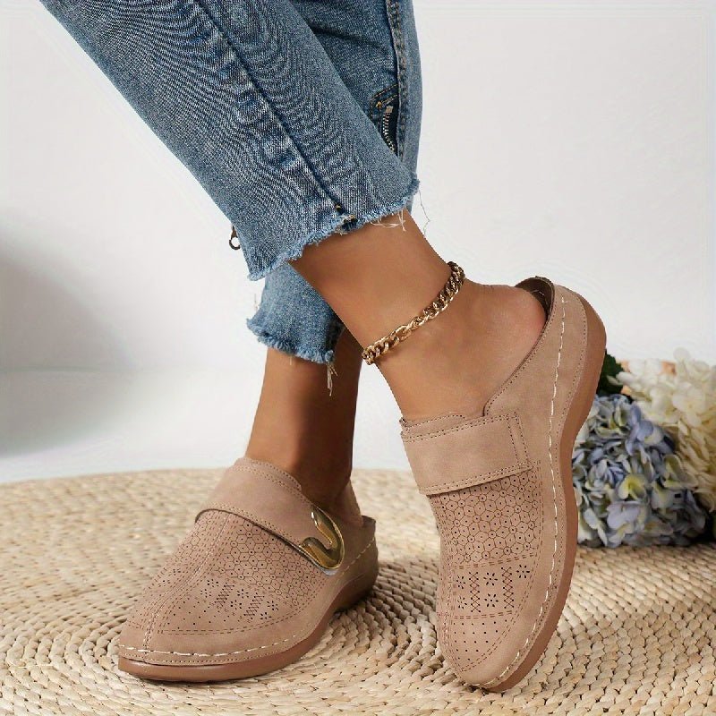 Women's Orthopedic Comfort Slippers | Non-Slip Sole Buckle Detail