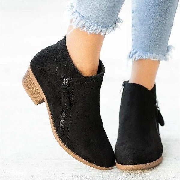Women's Orthopedic Heel Boots | Side Zipper Close Up