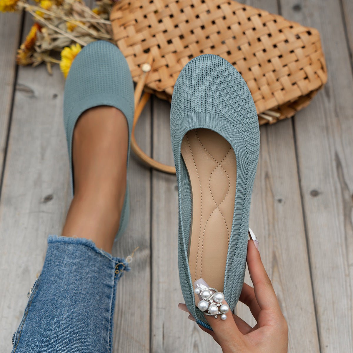 Women's Orthopedic Slip On Sneakers | Ribbed Knit Huarache Alternate