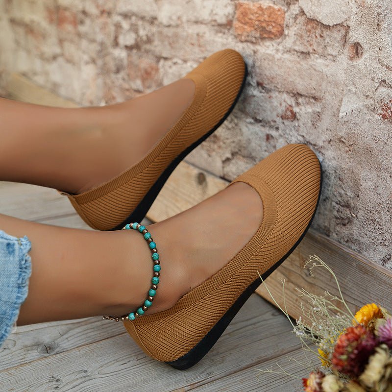 Women's Orthopedic Slip On Sneakers | Ribbed Knit Huarache Angle