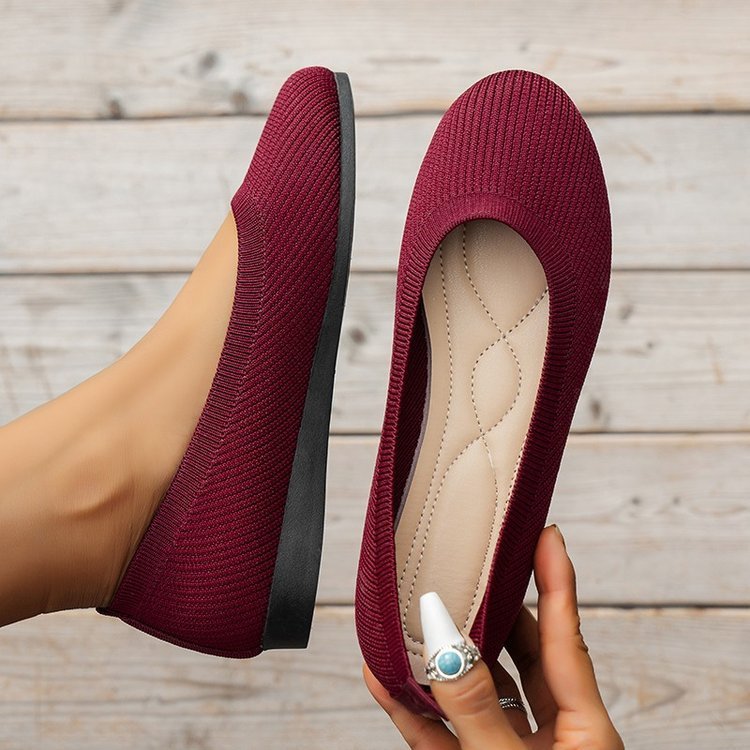 Women's Orthopedic Slip On Sneakers | Ribbed Knit Huarache Close Up