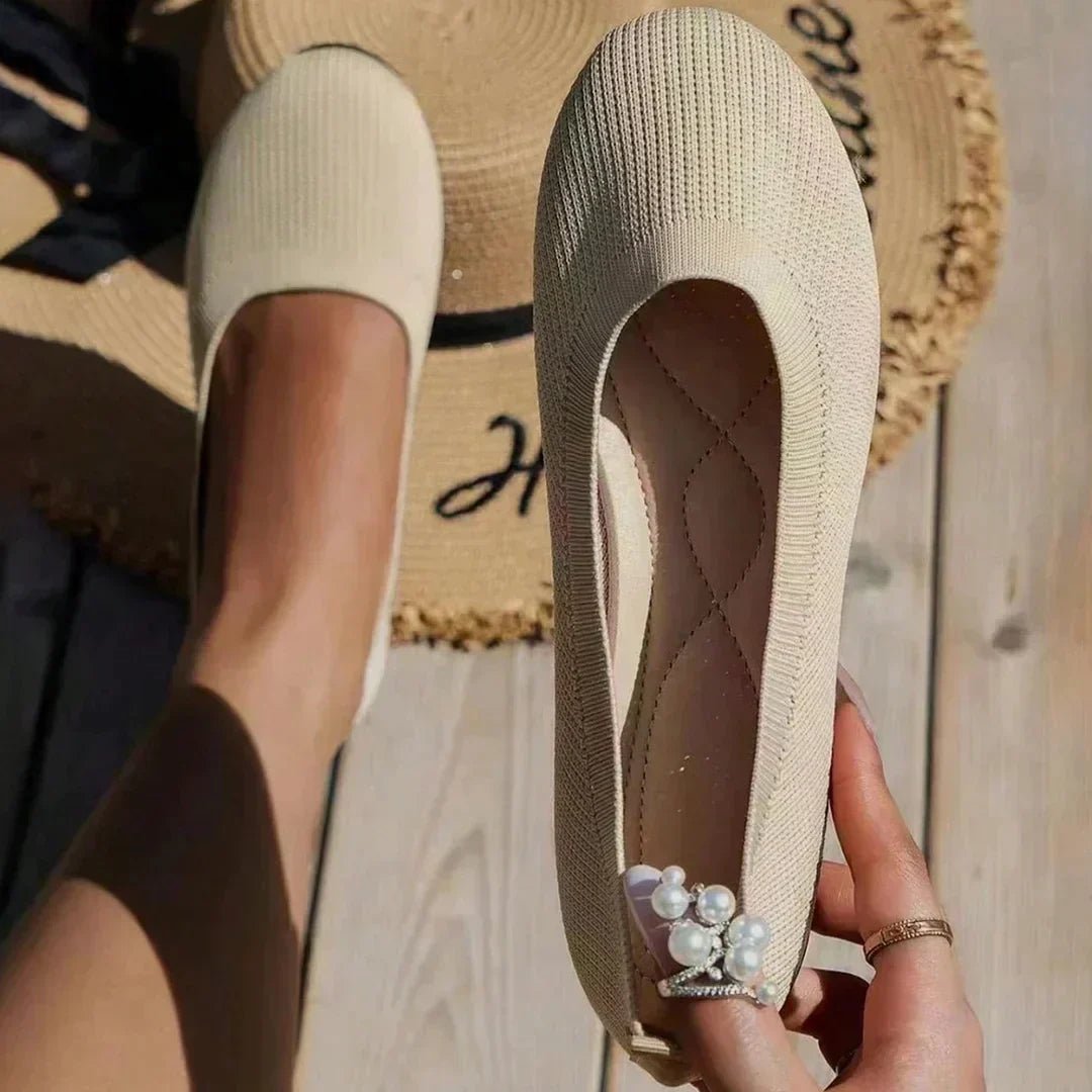 Women's Orthopedic Slip On Sneakers | Ribbed Knit Huarache Detail