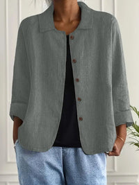 Women's Oversized Button Front Blazer | Relaxed Tailored Jacket Back
