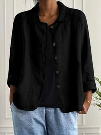 Women's Oversized Button Front Blazer | Relaxed Tailored Jacket Close Up