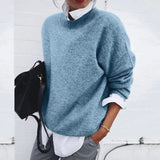 Women's Oversized Crew Neck Sweater | Relaxed Knit Layer