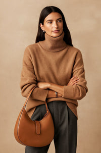 Women's Oversized Roll Neck Sweater | Relaxed Knit Pullover Back