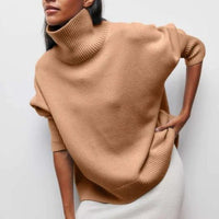 Women's Oversized Turtleneck Sweater | Cape Back Knit Back