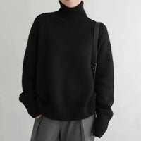 Women's Oversized Turtleneck Sweater | Relaxed Fit Knit Angle
