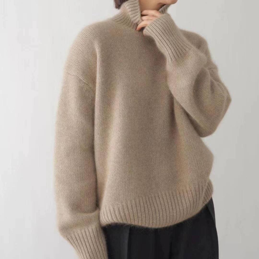 Women's Oversized Turtleneck Sweater | Relaxed Knit Fit Hero
