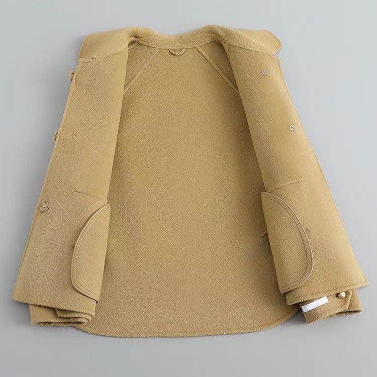 Women's Pearl Button Knit Coat | Toggle Closure Close Up