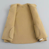 Women's Pearl Button Knit Coat | Toggle Closure Close Up