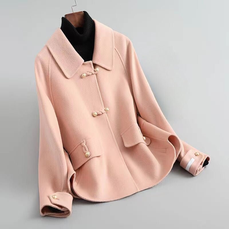 Women's Pearl Button Knit Coat | Toggle Closure Detail