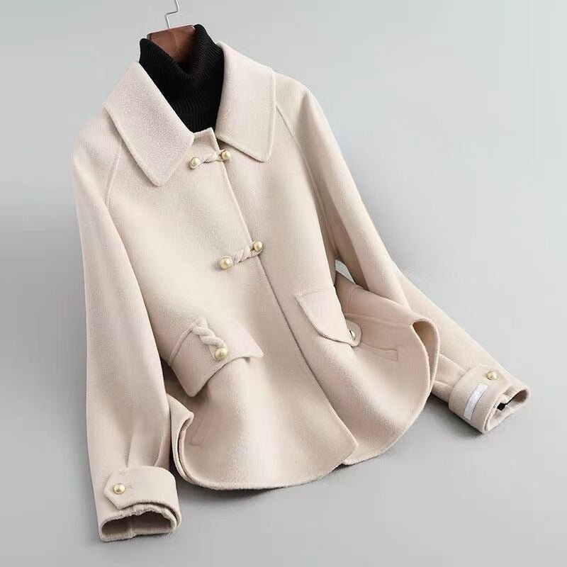 Women's Pearl Button Knit Coat | Toggle Closure Side