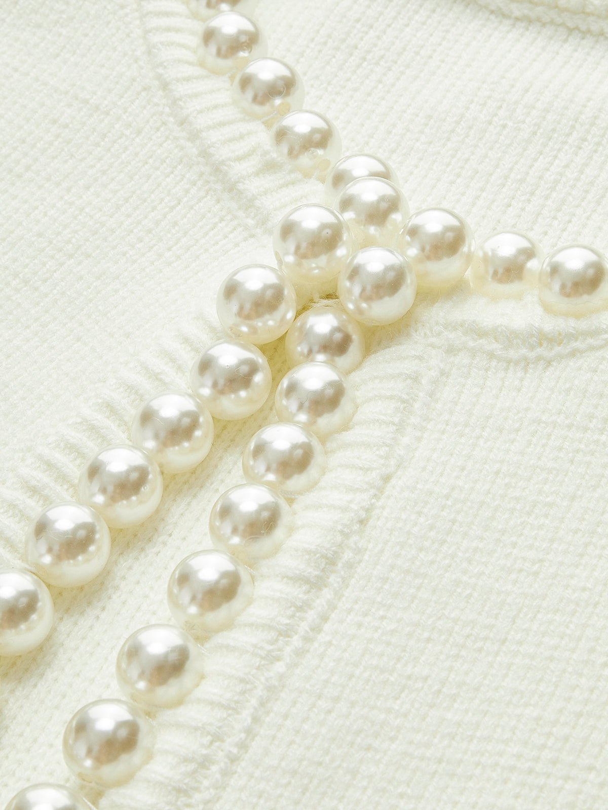 Women's Pearl Trim Cardigan Sweater | Ripped Hem Knit Full
