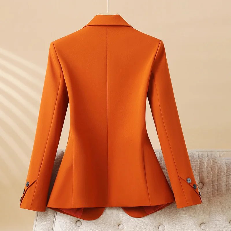 Women's Peplum One-Button Blazer | Contoured Seam Tailored Fit Front