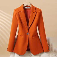Women's Peplum One-Button Blazer | Contoured Seam Tailored Fit Hero