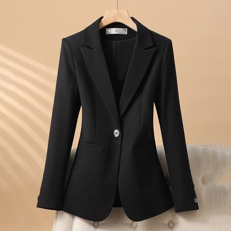 Women's Peplum One-Button Blazer | Contoured Seam Tailored Fit Side