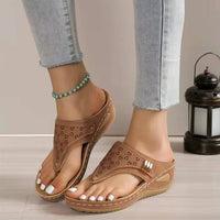 Women's Perforated Orthopedic Walking Sandals | Arch Support Front