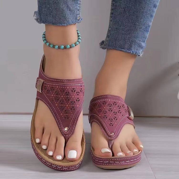Women's Perforated Orthopedic Walking Sandals | Arch Support Full