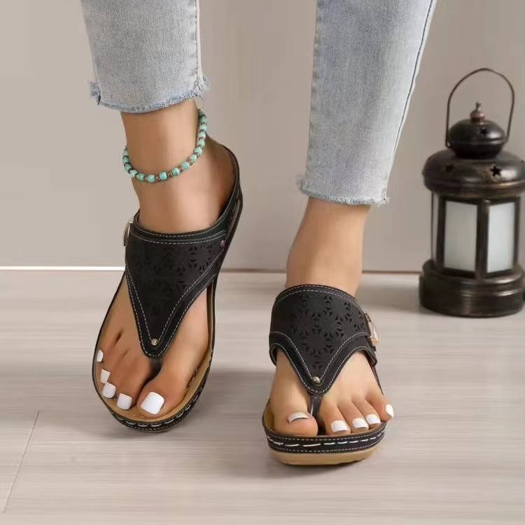 Women's Perforated Orthopedic Walking Sandals | Arch Support View 11