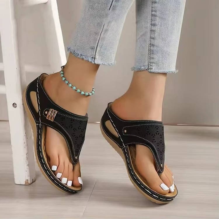 Women's Perforated Orthopedic Walking Sandals | Arch Support View 12