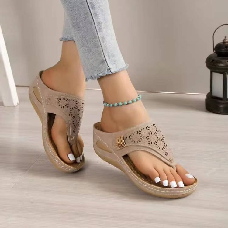 Women's Perforated Orthopedic Walking Sandals | Arch Support View 14