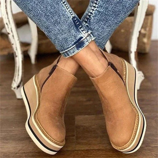 Women's Platform Low Ankle Boots | Side Closure Hero