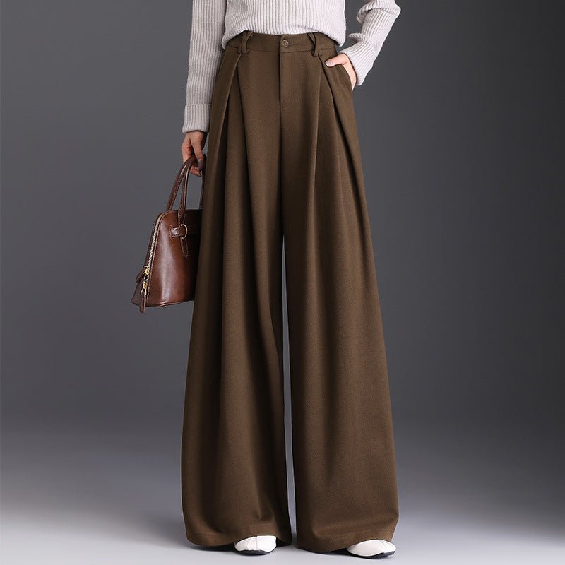 Women's Pleated Wide Leg Pants | Wool-Blend Tailored Fit Hero
