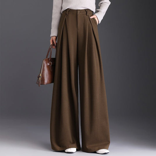 Women's Pleated Wide Leg Pants | Wool-Blend Tailored Fit Hero