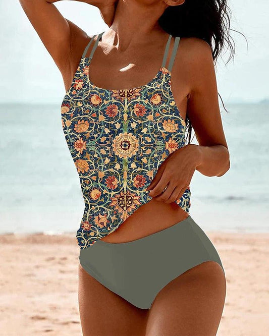 Women's Printed Tankini Swimsuit | Tapestry Two-Piece Hero