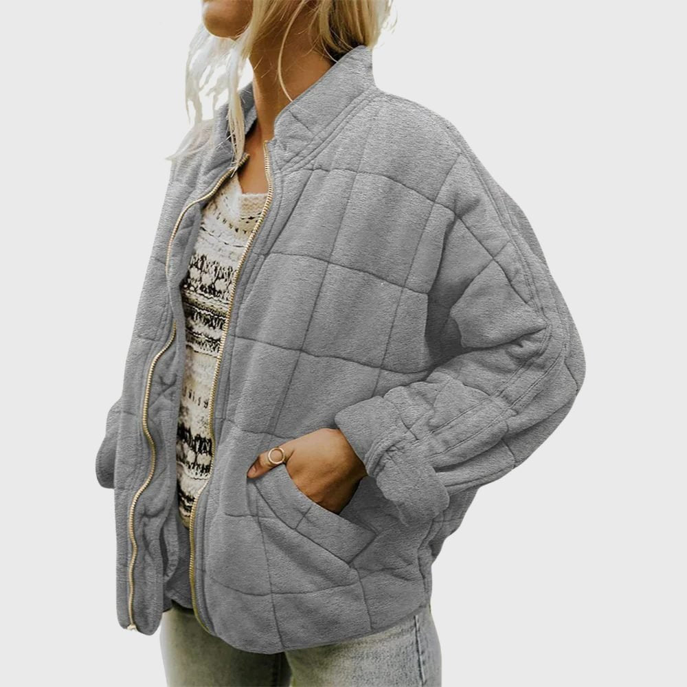 Women's Quilted Oversized Jacket | Relaxed Fit Fall Layer Back
