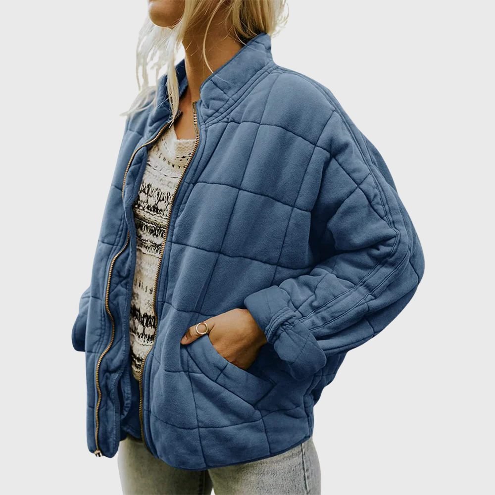 Women's Quilted Oversized Jacket | Relaxed Fit Fall Layer Detail