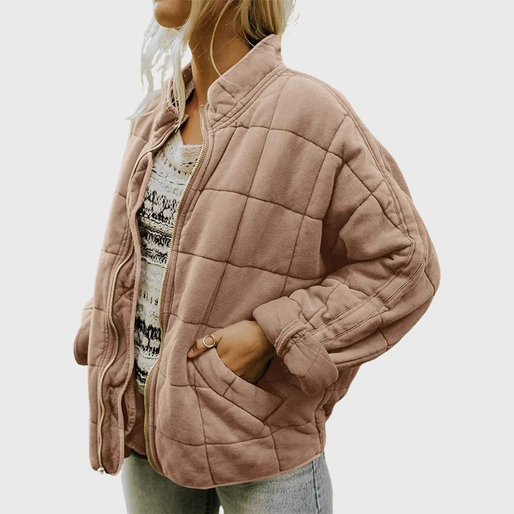 Women's Quilted Oversized Jacket | Relaxed Fit Fall Layer Side