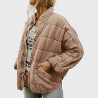Women's Quilted Oversized Jacket | Relaxed Fit Fall Layer Side