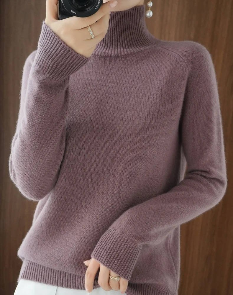 Women's Raglan Sleeve Turtleneck Sweater | Relaxed Knit Hero